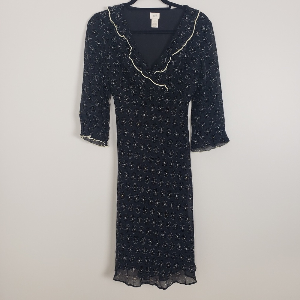 J. Jill  dress, cross over neckline with ruffle A1